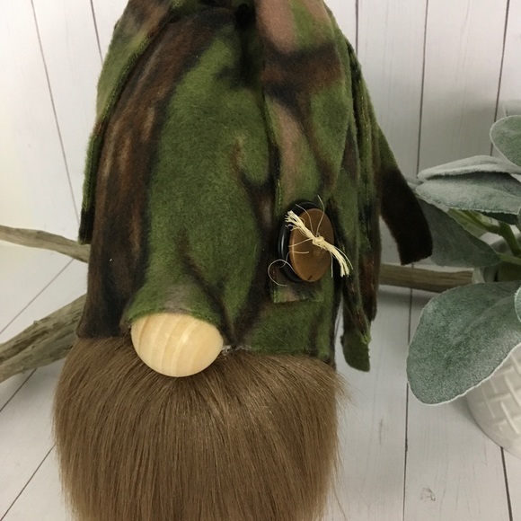Gnome Woodland Camouflage Fleece Handmade Soft Men Farmhouse Cottage - Picture 5 of 9